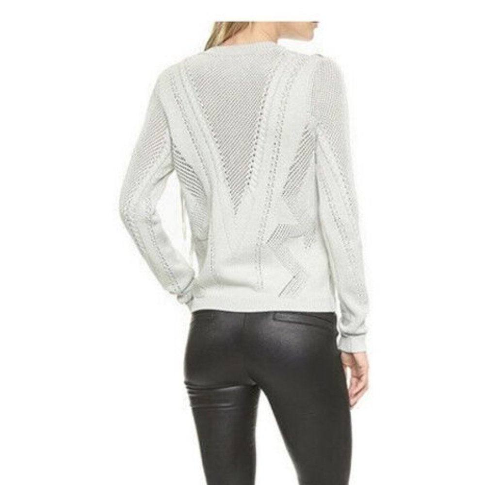 Design Lab Fringe Boho Sweater Crochet Top